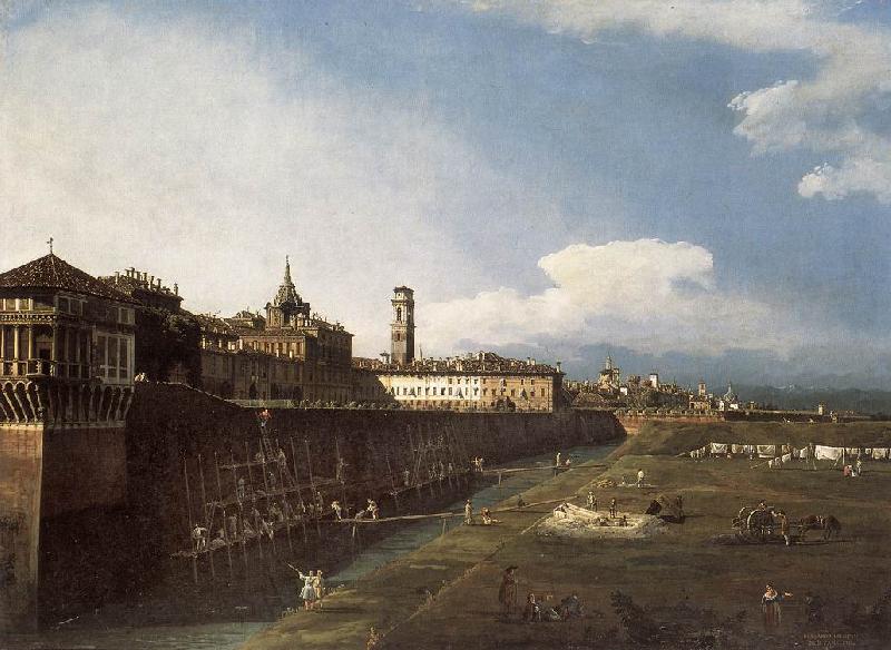 BELLOTTO, Bernardo View of Turin near the Royal Palace Germany oil painting art